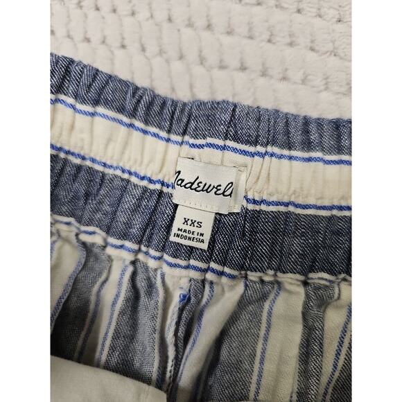 Madewell Pants Womens XXS Linen Blend Cropped Wide Leg Nautical Beachy - Picture 6 of 10